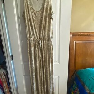 Juicy Couture Gold Sleeveless Maxi Jumpsuit